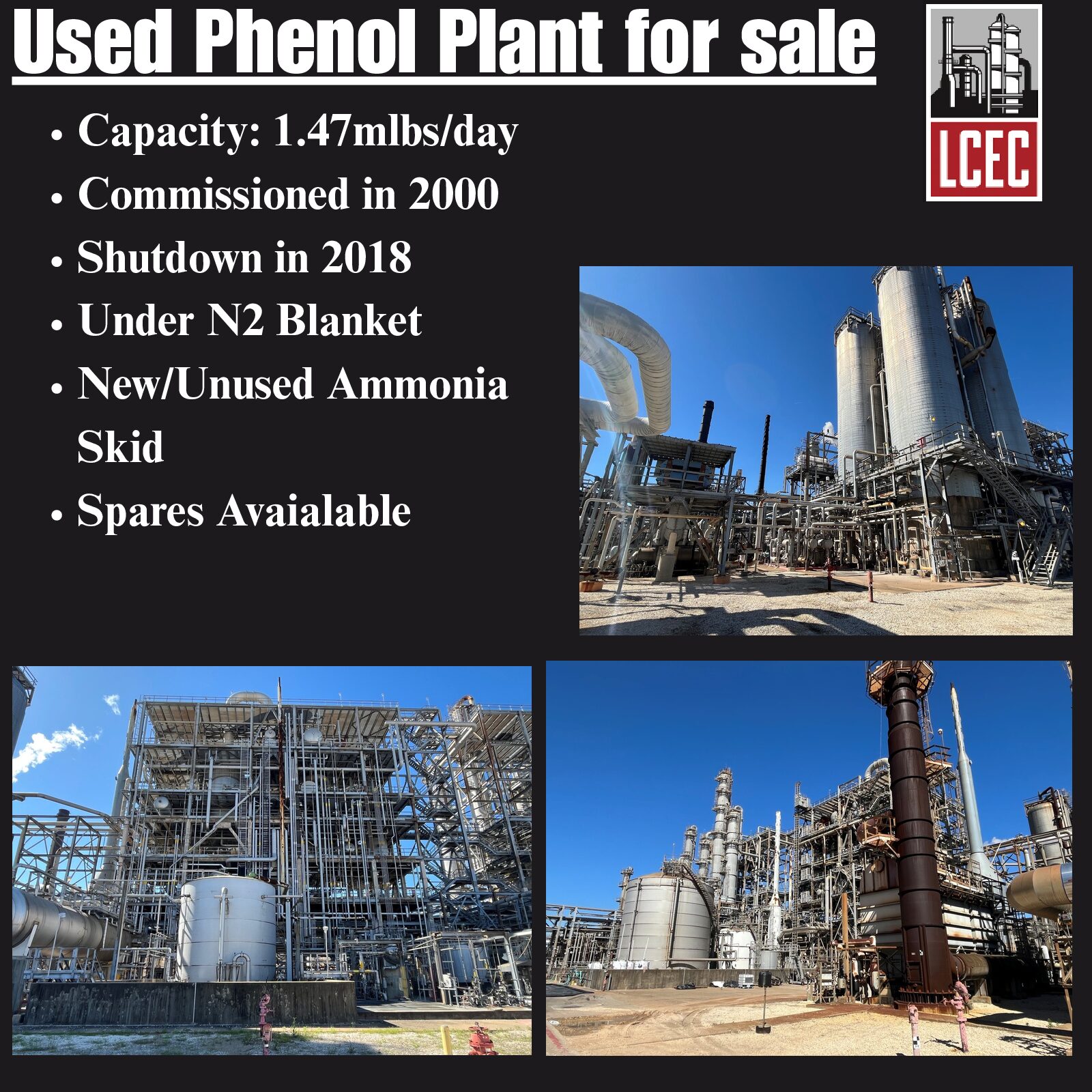 Phenol Plant for sale-3 nitrogen plant
